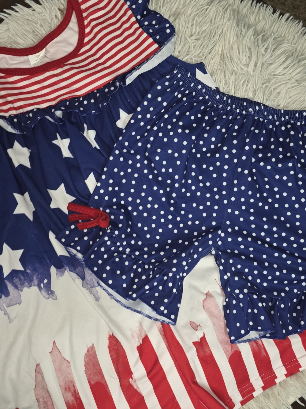 Girls' Patriotic Red, White & Blue Matching Set
